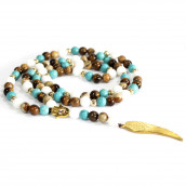 Gemstone Necklace - Angel Wing/Multi Beads